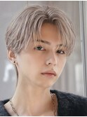 韓国マッシュフェザーパーマニュアンスパーマセンターパート黒髪