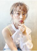 紐アレンジポニー_オリーブカラーハイライトカラー_47546