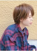 【寝癖風ショート】×【アッシュブラウン】