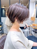 アヴァロン(AVALON)&nbsp;絶壁解消×マロンベージュ×40代×前髪長め大人ショートボブ永