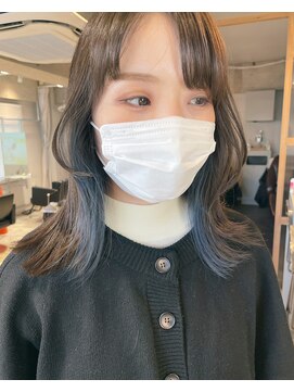 エンシー(ENCI) インナーカラー/イヤリングカラー/くすみブルー