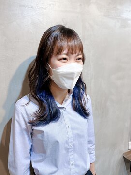 リエコー(RE'ECHO) インナーカラー/ブルー/ネイビーカラー