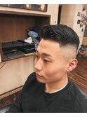 barberスタイル、スキンフェード、アップバンク