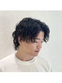 メンズ人気ヘア ツイストスパイラル×ウルフセンターパート