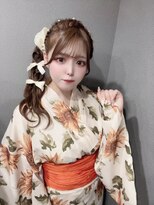 スパイア(SPIRE)&nbsp;浴衣セット　あみかちゅサイドポニー　ハート２連