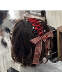 片側レースアップヘア