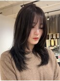 レイヤーカット韓国ヘアハッシュカットニュアンスレイヤー/岸本