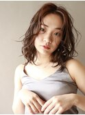 本八幡×パーマスタイル×ウェーブヘア×中分け