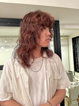 リンネ(Lin'ne) ばさばさで可愛い!オレンジブラウン×ドライパーマ