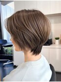 【脱白髪染め】40代からの透明感ショートヘア A Mplusミズイデ
