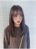 顔周りレイヤー×ラベンダーグレージュカラー