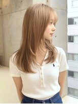 キャンバスアニュー 川崎(canvas anew.) ミディアムレイヤー”レイヤーカット*ミルクティーベージュ*2