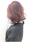 ピンクアッシュボブ_オリーブカラーハイライトカラー_ba279231