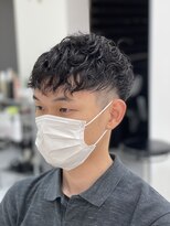 ドロップ スパイラルパーマ×ツーブロック