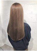 大人かわいい☆ツヤ髪ストレート#ミルクティーブラウンでツヤ