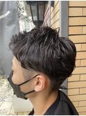 メンズショート×パーマ