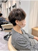 Lond.海気 大人丸みショート パーマ 白髪ぼかし