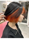 ミニボブ×オレンジインナー◎