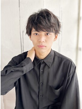 ポールプラスエヌ(PAUL+n) 20代30代40代 黒髪マッシュ×シークレットパーマ#924