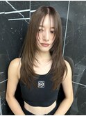 韓国ヘアーハッシュカットレイヤーカットグレージュブリーチ無し