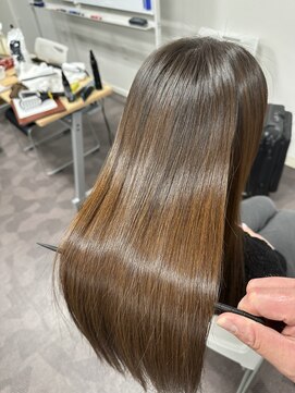 ナンバー 竪町(number+) 縮毛矯正ロング♪コスメストレート髪質改善ココアベージュ