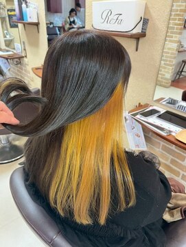 セットアップ 倉敷美和店(SET-UP) うる艶髪/ダブルカラー/インナーカラー/アプリコットオレンジ