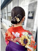 成人式　振袖シニヨンアレンジ
