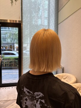 アース 銀座店(HAIR&MAKE EARTH) 【20代30代】ブリーチカラー髪質改善サラサラボブスタイル