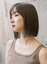ガーデンヨコハマエスト(GARDEN YOKOHAMA est) ボブ　外ハネボブ　くびれヘア　切りっぱなしボブ　暗めカラー