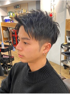 メゾンフォーメン 心斎橋店(Maison for men) 刈り上げアップバングショートスタイル