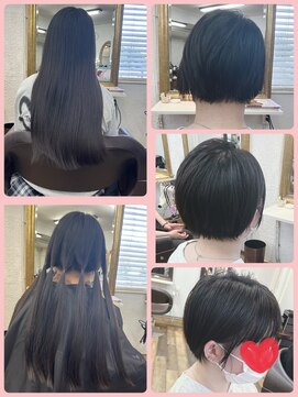 ビーンヘアスタジオ 蒲田(Bean hair studio) ヘアドネーションからのお揃いカット^ ^