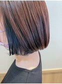 艶髪◎インナーカラー×ケアブリーチボブ切りっぱなし