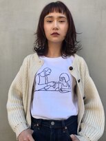 外ハネボブ　アッシュブラウン　ネオウルフ　デザインカラー