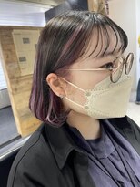 フォーク(FOLK)&nbsp;YAMATO  ピンクラベンダー&インナーカラー　切りっぱなし