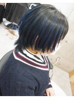 ヘアテリア リュウ 大塚(hair teria ryu) ショートウルフ×ブルーカラー