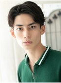 ナチュラルツーブロック七三分け好感度マッシュヘアB草加