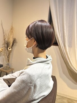 ワ ヘアー(wa-hair) 耳だしショート×ミルクチョコレート×ミニボブ 大人ボブ