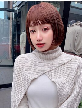 ボンドストーリー(Bond Story) オン眉ボブ×オレンジベージュ