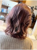 大人可愛いダブルカラーピンクラベンダー