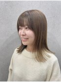 切りっぱなしミディアム×ハニーベージュ