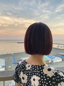 アンツ サザンリゾート 茅ヶ崎店(ANT'S Southern Resort) デザインカラー/レイヤーカット/ウェットヘア/オリーブベージュ