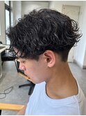 波巻きスパイラルパーマツイストパーマメンズマッシュパーマ