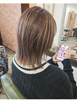 ヘアーサロン ブルーム(bloom) ハイライト グレージュ