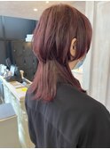 福山人気20代30代40代個性派くらげウルフ高発色カシスレッド小顔