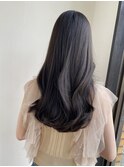 韓国風ダークグレーの透明感ロング10代20代30代40代