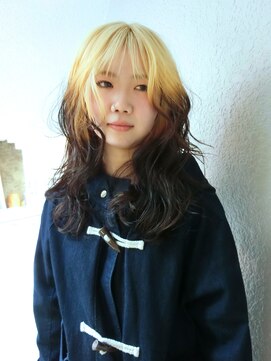 ノラ シブヤ(NORA) ☆デザインカラールーツカラーレイヤーカットウルフカット