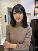 ツヤ感カラー×ミディアムレイヤー
