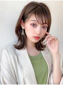 イメチェン/シースルー前髪/ハッシュカット/ウォームベージュ 