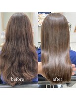 エルプラスヘアー 平尾店(L+hair)&nbsp;20代30代40代髪質改善トリートメントベージュ艶感縮毛矯正