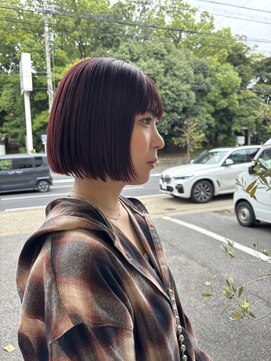 バイエイト 野並店(By Eight) パツっとボブとワインレッド♪